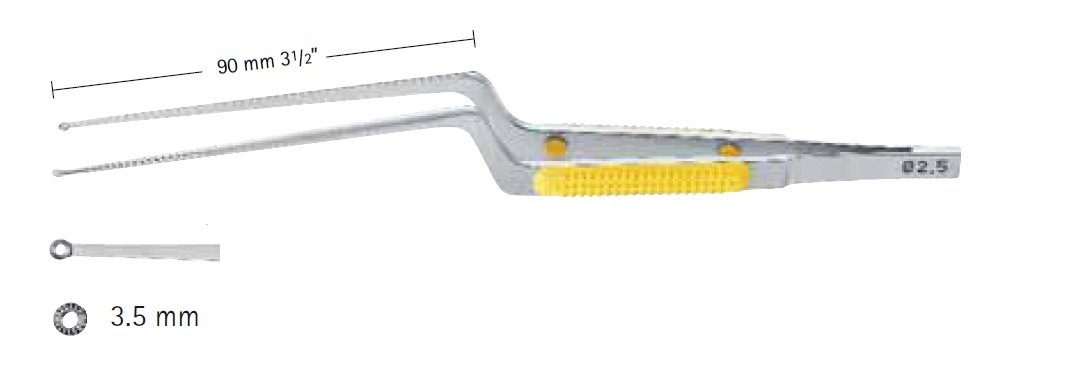AE-FM177R, Tumor grasping forceps, Serrated ring 3.5mm, working length 90mm, total length 210mm
