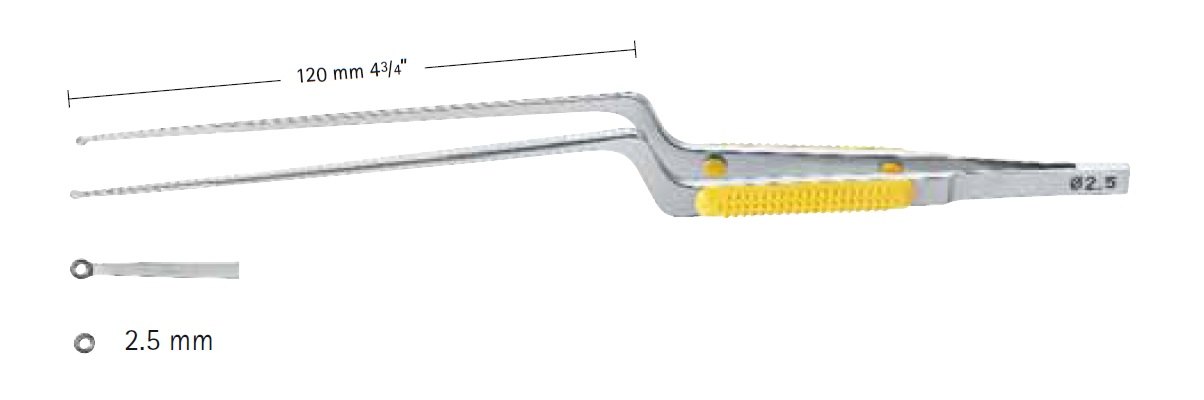 AE-FM178R, Tumor grasping forceps, Serrated ring 2.5mm, working length 120mm, total length 240mm