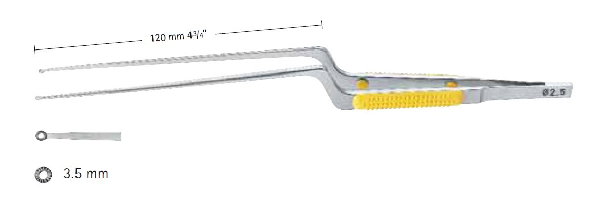 AE-FM179R, Tumor grasping forceps, Serrated ring 3.5mm, working length 120mm, total length 240mm