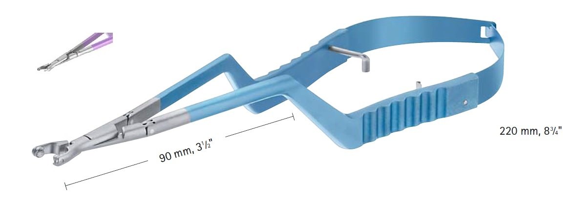 AE-FT402T, TITANIUM VARIO CLIP APPLIER, FOR MINI CLIPS, COLOR CODING VIOLET, 90MM, LENGTH 220MM