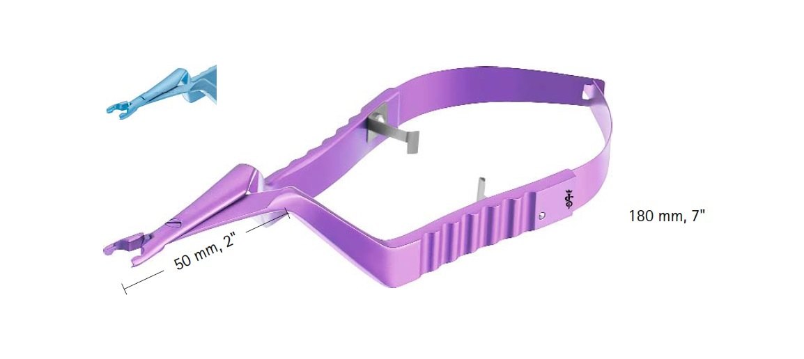 AE-FT480T, TITANIUM YASARGIL CLIP APPLIER, FOR STANDARD CLIPS, COLOR CODING BLUE, 50MM, LENGTH 180MM