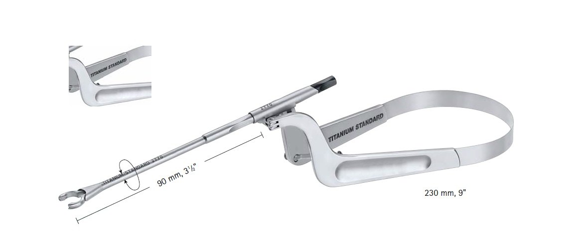 AE-FT495T, XS CLIP APPLIER FORCEPS, TITANIUM, FOR STANDARD CLIPS, 360 DEGREES ROTATION, 90MM, LENGTH 230MM