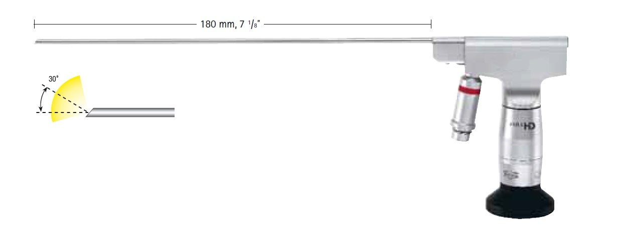 AE-PE204A, , MINOP Endoscopes, FULL HD compatible scopes, Direction of view 30° (red ring), Shaft diameter 2.7 mm, Shaft length 180 mm, Autoclavable