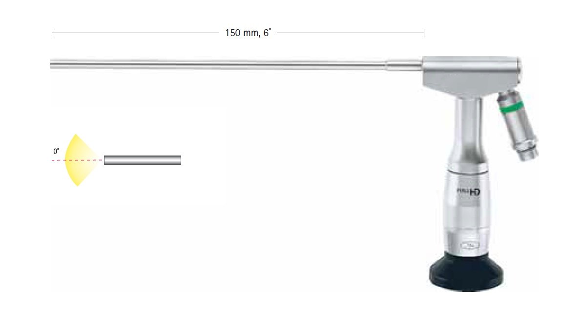 AE-PE486A, Minop angled neuroscope, Autoclavable, FULL HD ready scopes, Direction of view: 0°, Shaft diameter: 4 mm, Shaft length: 150 mm, 6“