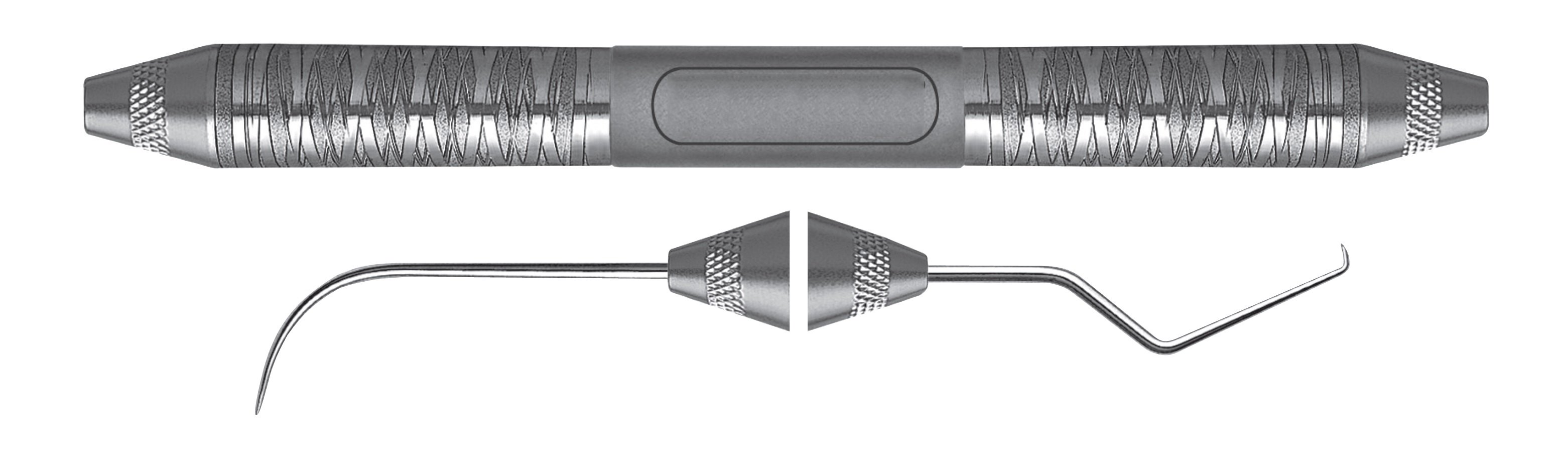 HF-EX3A-TU176-6, Explorers #EX3A/TU176, Handle Satin Steel, Aluminum Titanium Nitride (AlTiN) Coating, Double Ended