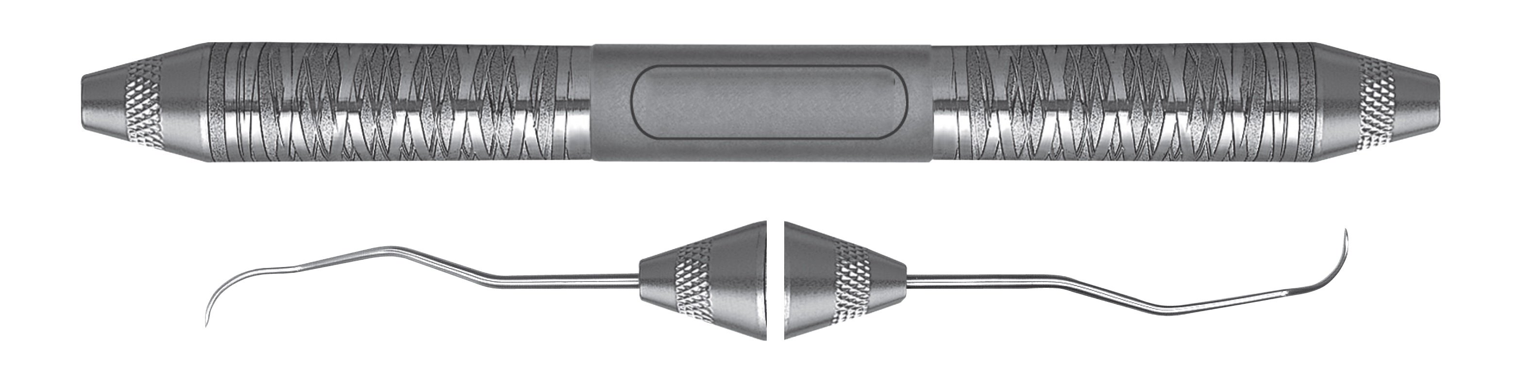 HF- EXD11-126-6, Explorers #11/12, Terminal Shank and Explorer Tip made with Duraspond, for exploring the entire dentition, Handle Satin Steel, Aluminum Titanium Nitride (AlTiN) Coating, Double Ended