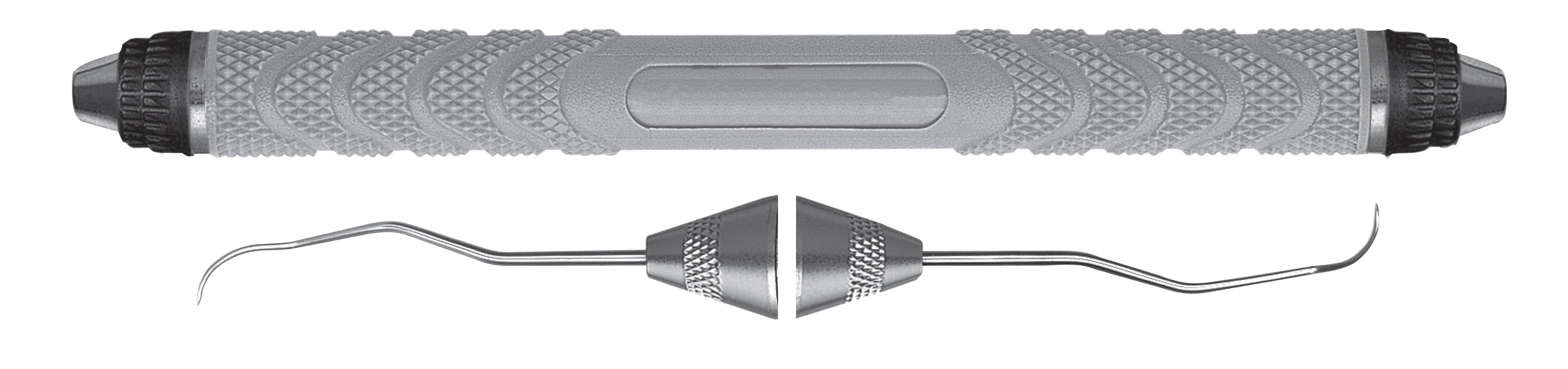 HF- EXD11-126-8, Explorers #11/12, Terminal Shank and Explorer Tip made with Duraspond, for exploring the entire dentition, Handle Resin Eight, Double Ended