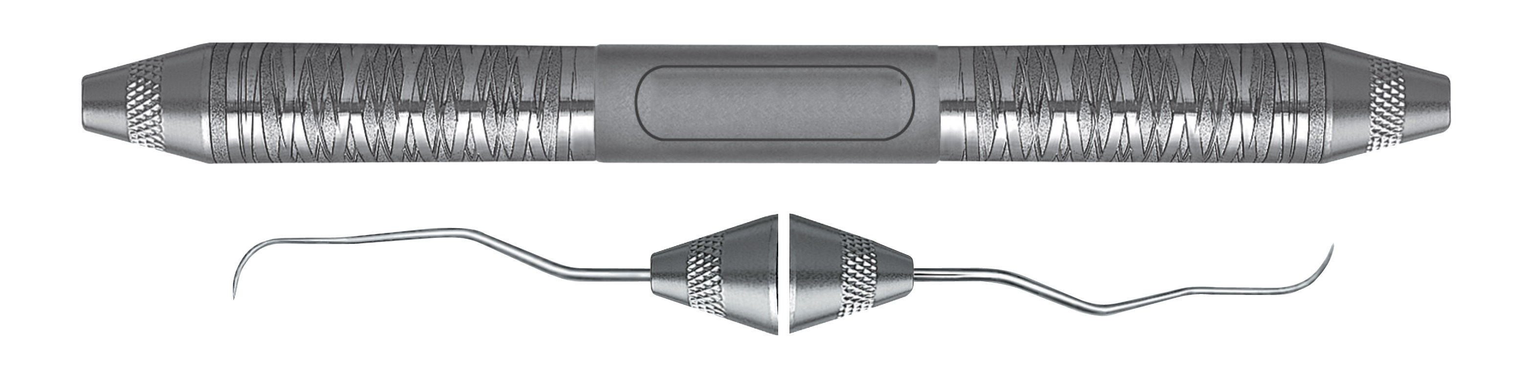 HF-EXD11-12A6-6, Explorers #11/12AF, Terminal Shank and Explorer Tip made with Duraspond, for exploring the entire dentition, with terminal shank 3mm longer HF- EXD11-126, Handle Satin Steel, Aluminum Titanium Nitride (AlTiN) Coating, Double Ended