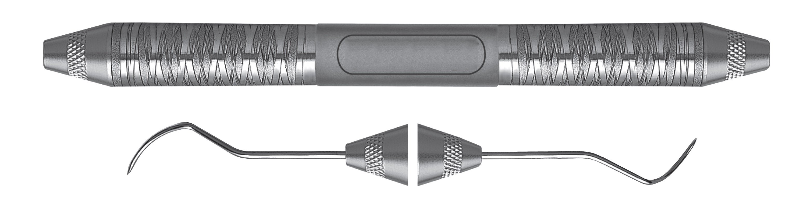 HF-EXD2R-2L6-6, Explorers #2R/2L, Handle Satin Steel, Aluminum Titanium Nitride (AlTiN) Coating, Double Ended
