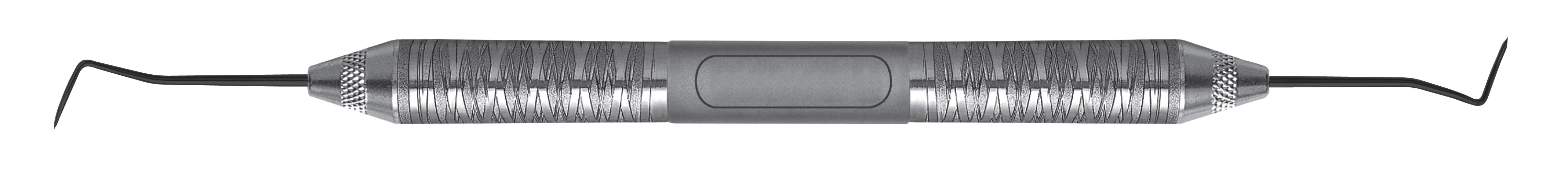 HF-EXD2XTS-6, Explorers #2, Instrument tip Dark coating, Satin Steel XTS explorers feature non-stick, Handle Satin Steel, Aluminum Titanium Nitride (AlTiN) Coating, Double Ended