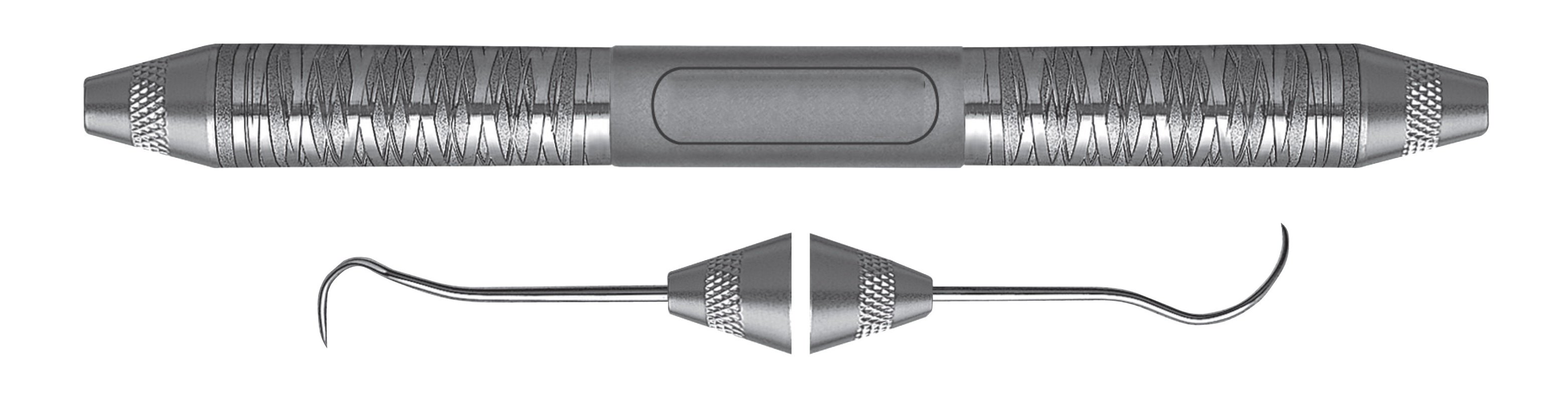 HF-EXD3CH6-6, Explorers #3CH Cowhorn, Handle Satin Steel, Aluminum Titanium Nitride (AlTiN) Coating, Double Ended
