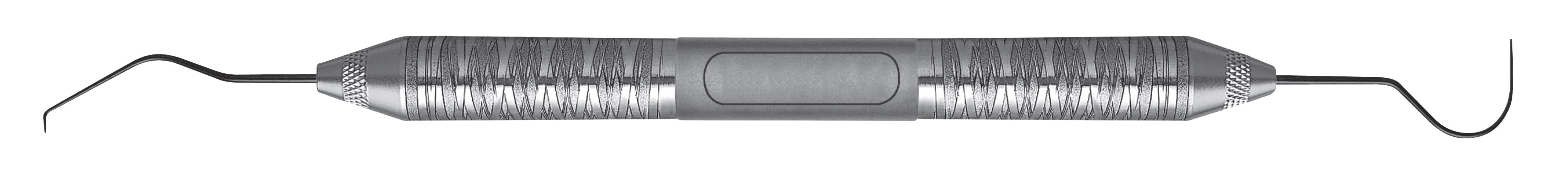 HF-EXD5XTS-6, Explorers #5, Instrument tip Dark coating, Satin Steel XTS explorers feature non-stick, Handle Satin Steel, Aluminum Titanium Nitride (AlTiN) Coating, Double Ended