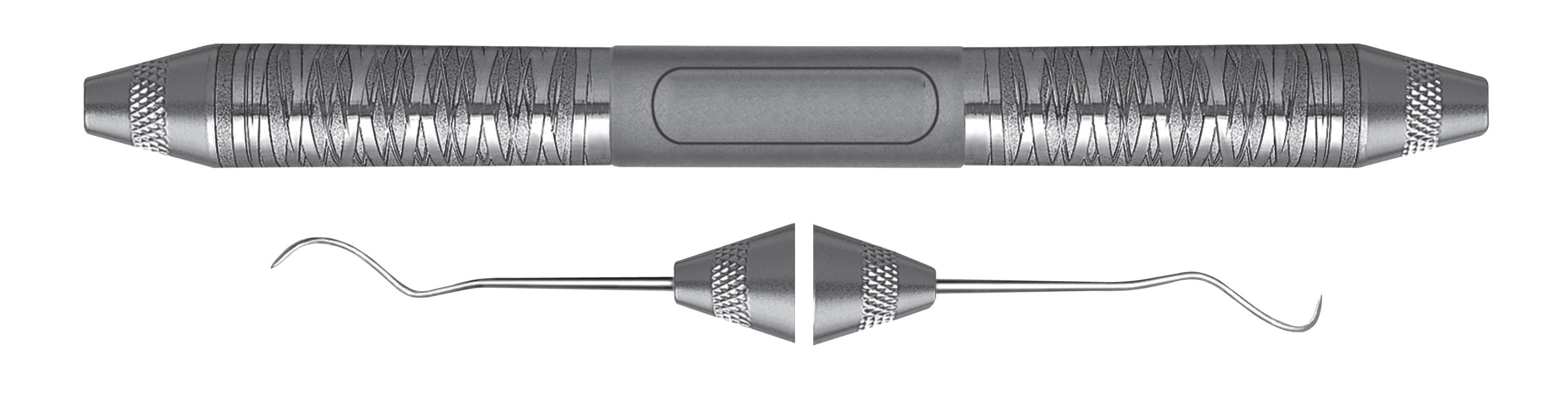 HF-EXDEN16-6, Explorers #EN1, For improved reach into interproximal areas, Handle Satin Steel, Aluminum Titanium Nitride (AlTiN) Coating, Double Ended