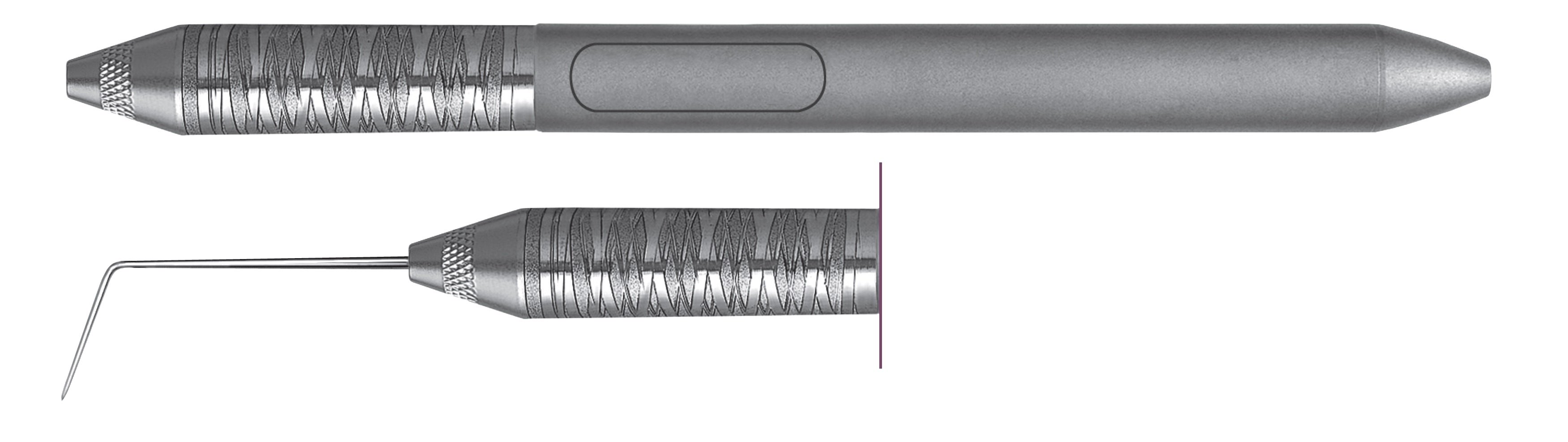 HF-EXS6A6-6, Explorers #6A, Handle Satin Steel, Aluminum Titanium Nitride (AlTiN) coating, Single End, Tip length 12mm