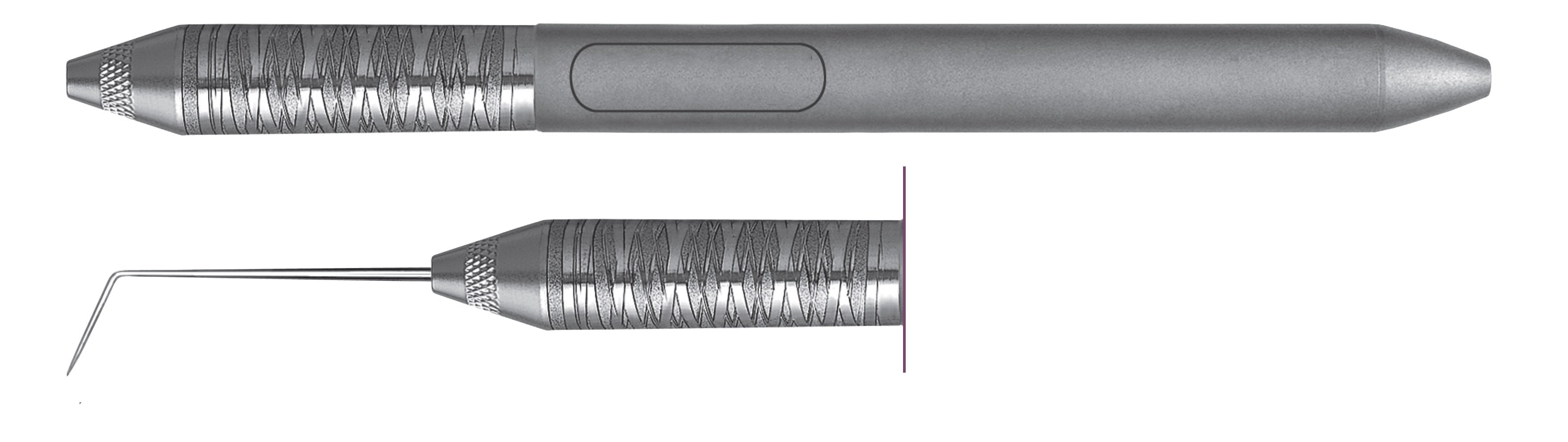 HF-EXS6L6-6, Explorers #6L, Handle Satin Steel, Aluminum Titanium Nitride (AlTiN) coating, Single End, Tip length 9mm