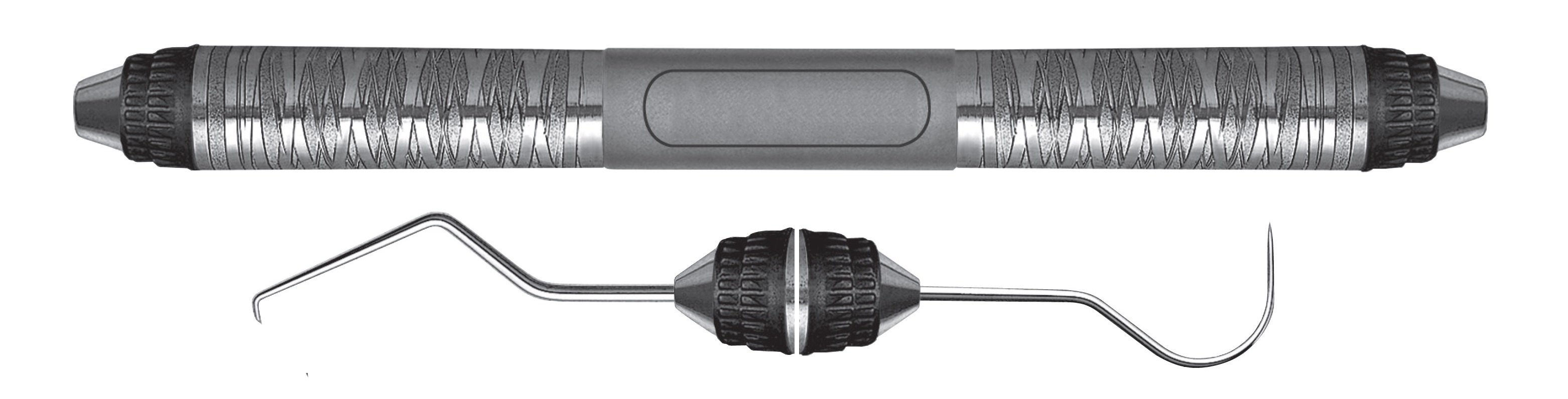 HF-EXTU17-237-7, Explorers #TU17/TU23 Wilkins/Tufts, Handle Satin Steel Colours, Aluminum Titanium Nitride (AlTiN) Coating, Double Ended