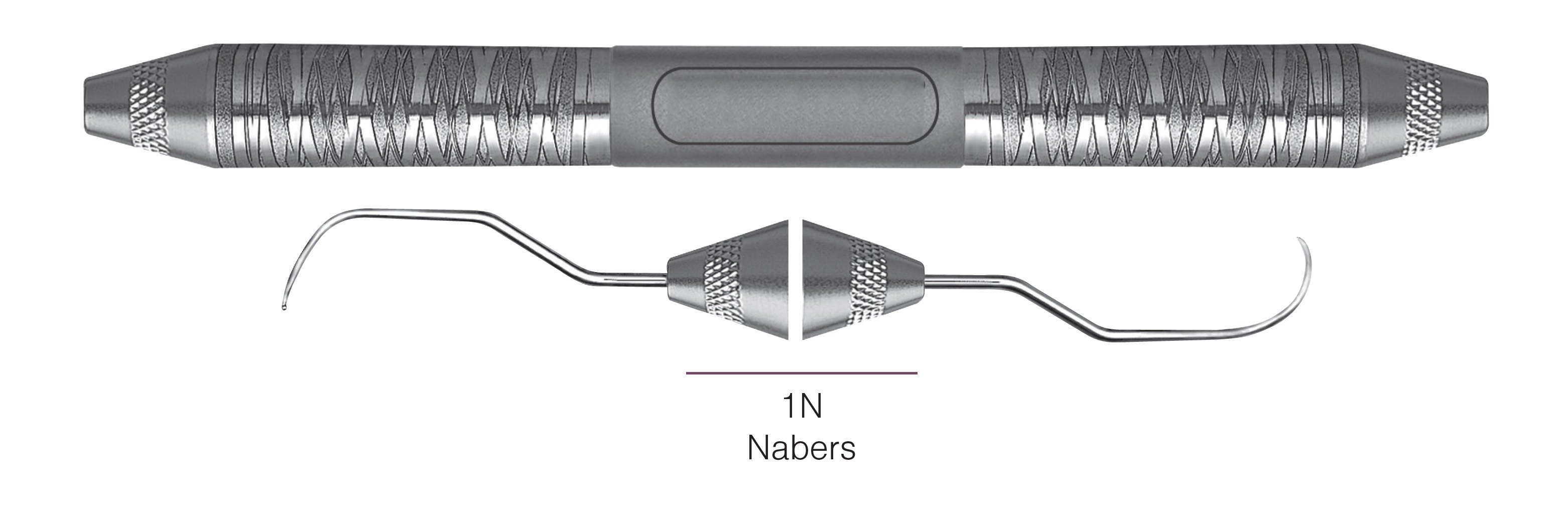 HF-P1N6-6, DOUBLE-ENDED FURCATION PROBES 1N/Nabers, Nabers Probes for assessing furcation areas, Handle Satin Steel, Aluminum Titanium Nitride (AlTiN) Coating, Double Ended