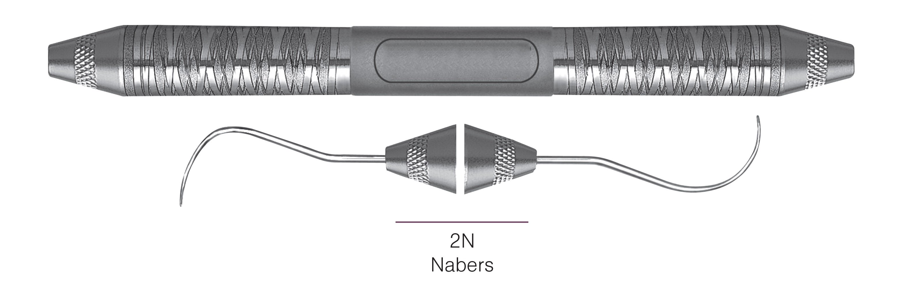HF-P2N6-6, DOUBLE-ENDED FURCATION PROBES 2N/Nabers, Nabers Probes for assessing furcation areas, Handle Satin Steel, Aluminum Titanium Nitride (AlTiN) Coating, Double Ended