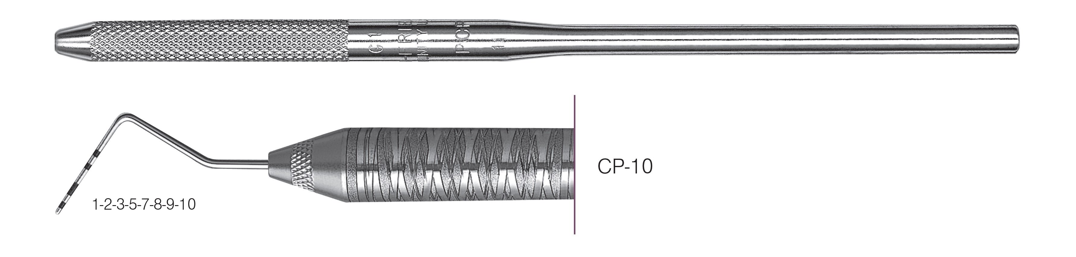 HF-PCP106-30, COLOR-CODED PROBES CP-10, Black markings, 1-2-3-5-7-8-9-10 mm, Handle round, Single End