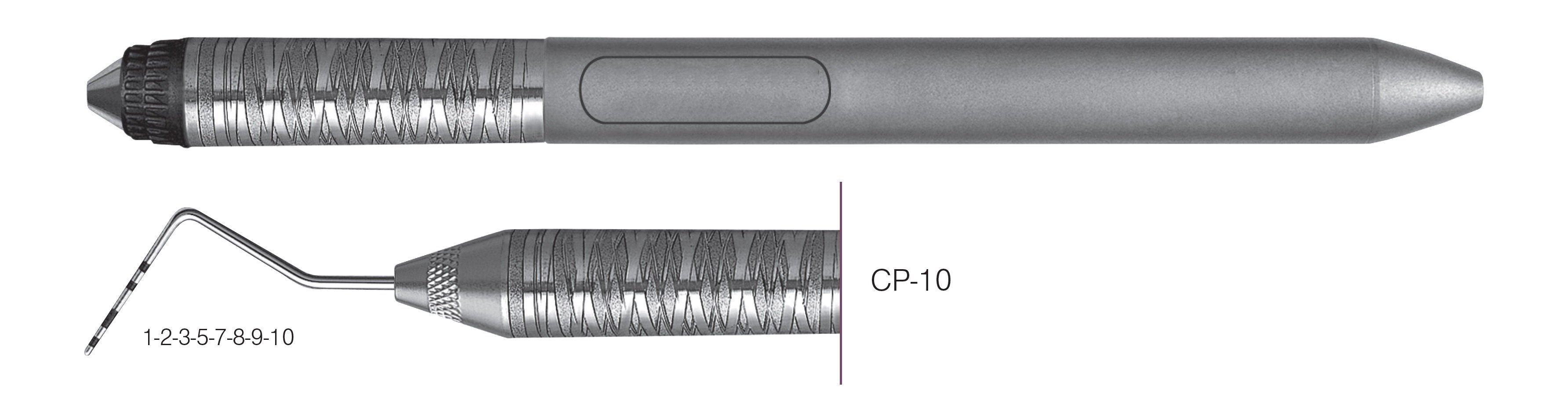 HF-PCP106-7, COLOR-CODED PROBES CP-10, Black markings, 1-2-3-5-7-8-9-10 mm, Handle Satin Steel Colours, Aluminum Titanium Nitride (AlTiN) coating, Single End