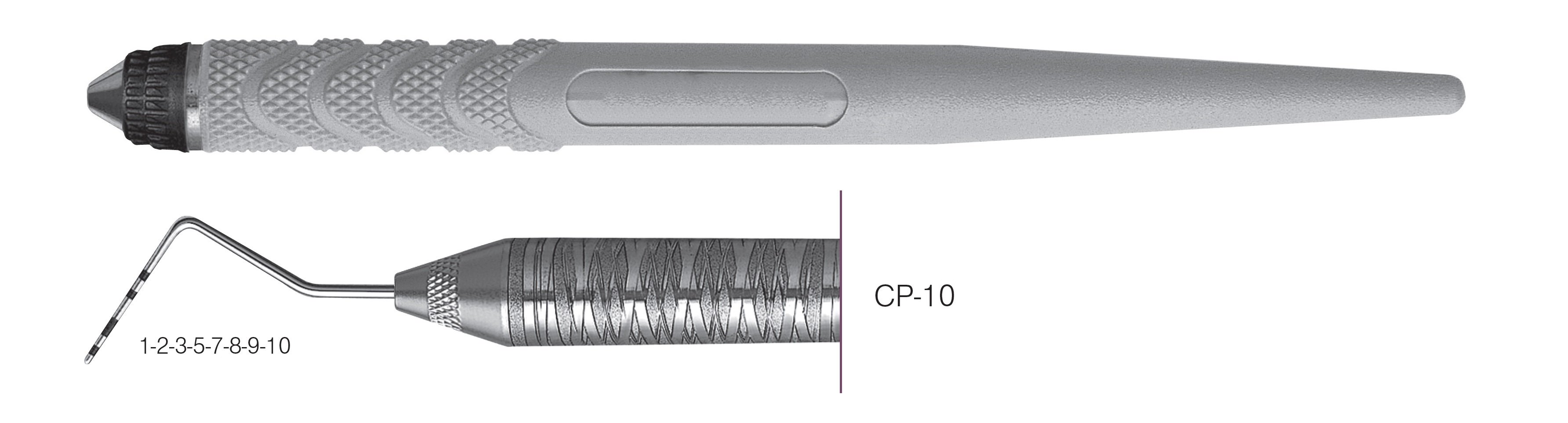 HF-PCP106-8, COLOR-CODED PROBES CP-10, Black markings, 1-2-3-5-7-8-9-10 mm, Handle Resin Eight, Single End
