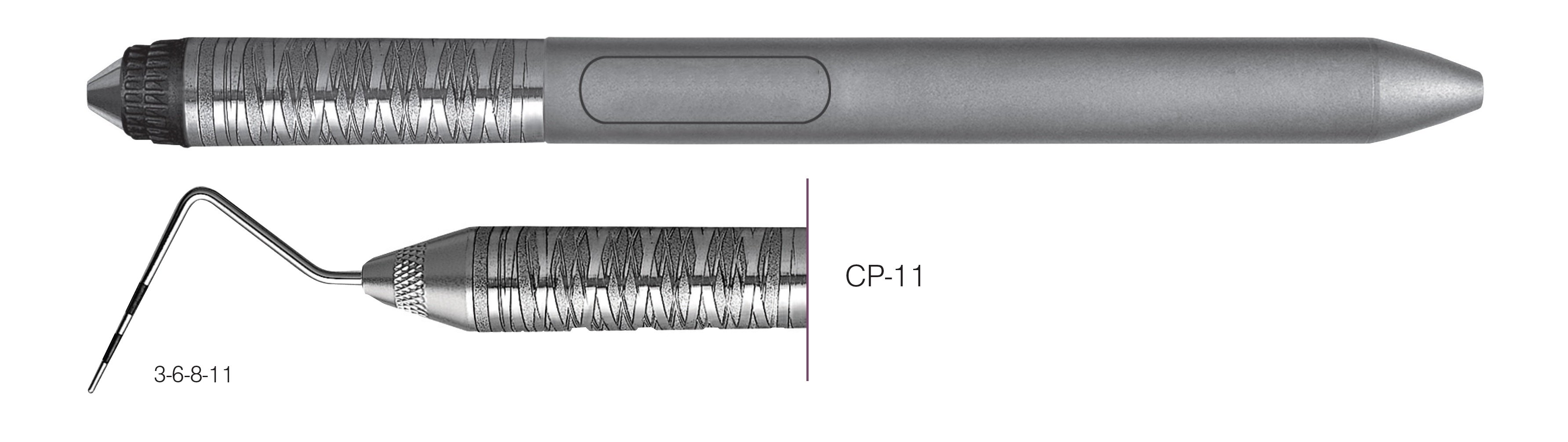 HF-PCP116-7, COLOR-CODED PROBES CP-11, Black markings, 3-6-8-11 mm, Handle Satin Steel Colours, Aluminum Titanium Nitride (AlTiN) coating, Single End