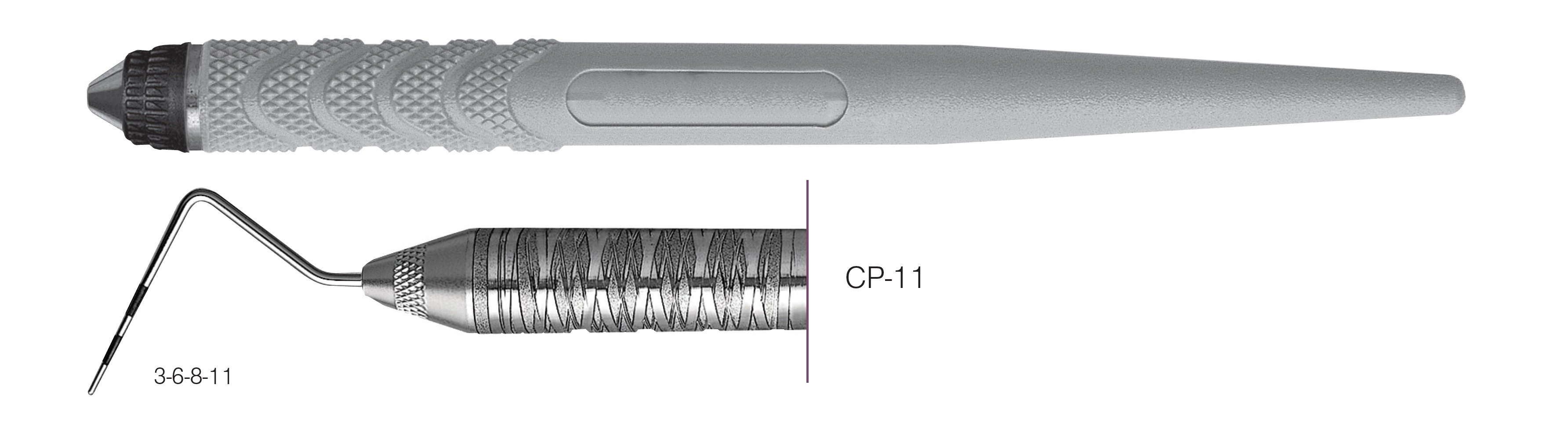 HF-PCP116-8, COLOR-CODED PROBES CP-11, Black markings, 3-6-8-11 mm, Handle Resin Eight, Single End