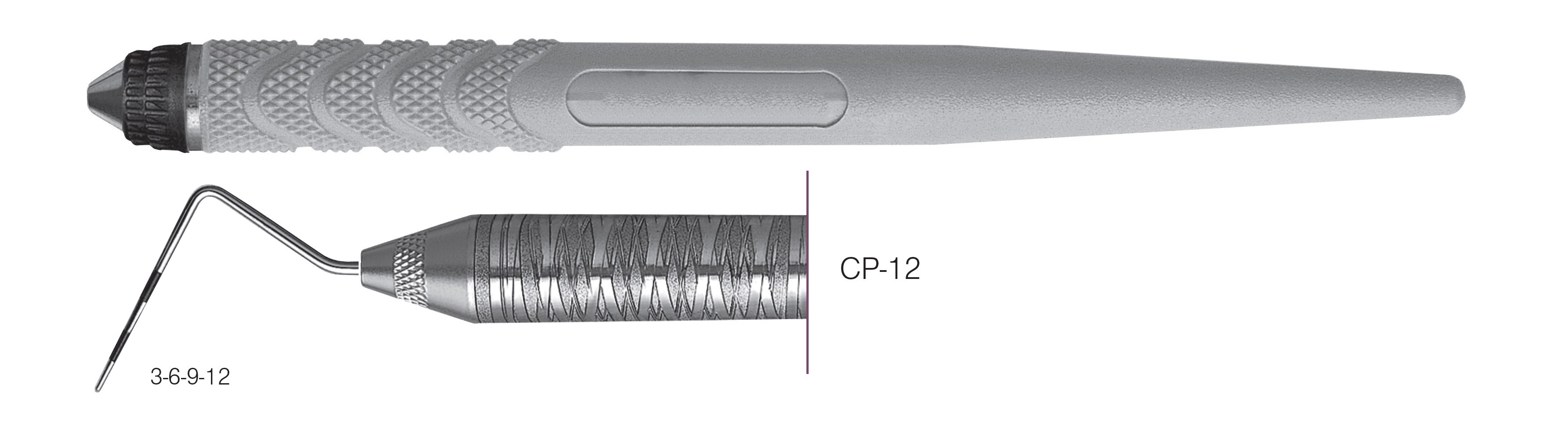HF-PCP126-8, COLOR-CODED PROBES CP-12, Black markings, 3-6-9-12 mm, Handle Resin Eight, Single End
