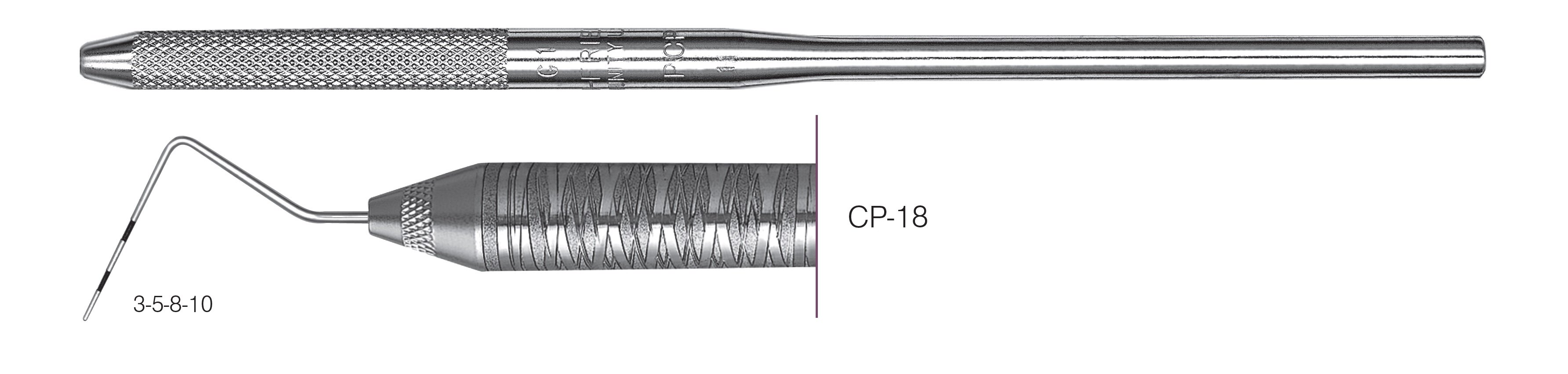 HF-PCP186-30, COLOR-CODED PROBES CP-18, Black markings, 3-5-8-10 mm, Handle round, Single End