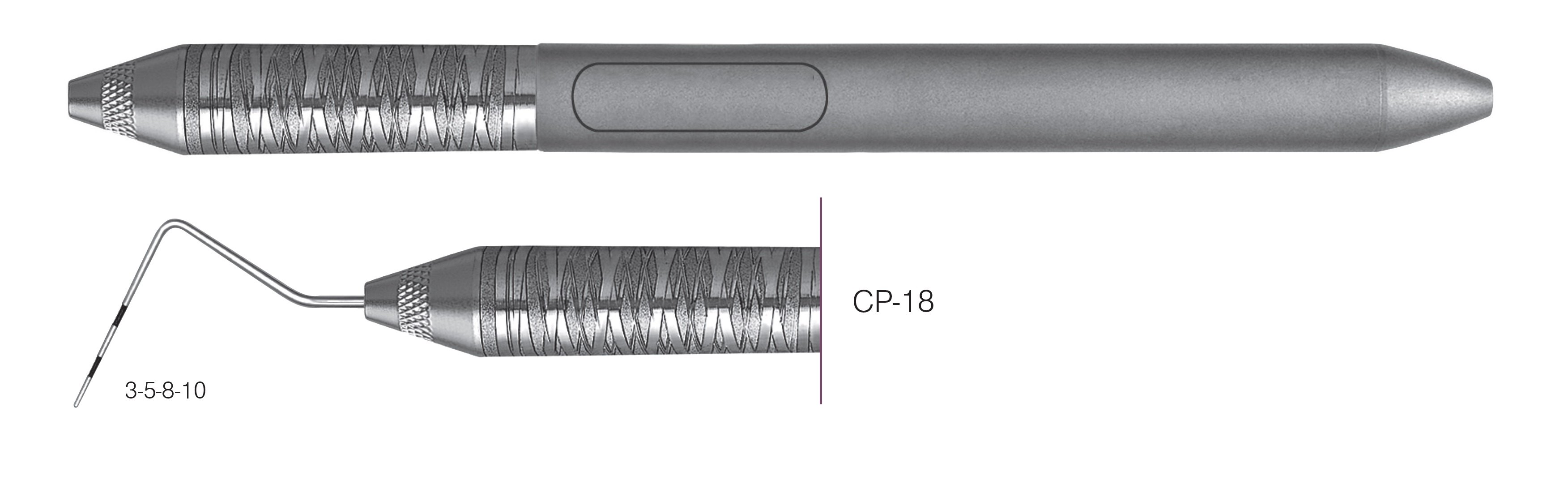 HF-PCP186-6, COLOR-CODED PROBES CP-18, Black markings, 3-5-8-10 mm, Handle Satin Steel, Aluminum Titanium Nitride (AlTiN) coating, Single End