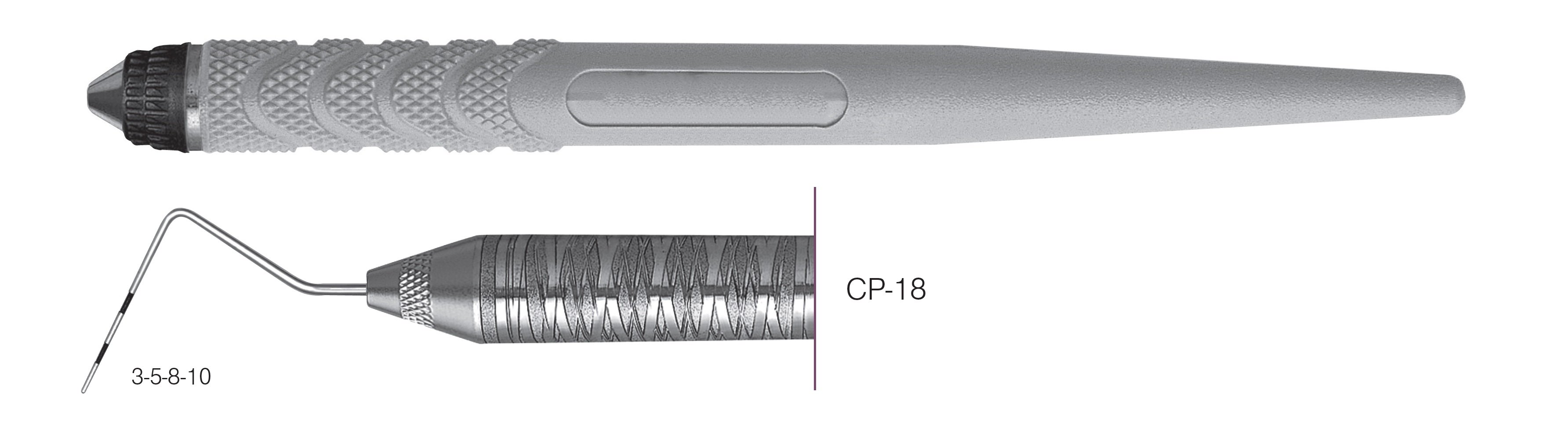 HF-PCP186-8, COLOR-CODED PROBES CP-18, Black markings, 3-5-8-10 mm, Handle Resin Eight, Single End