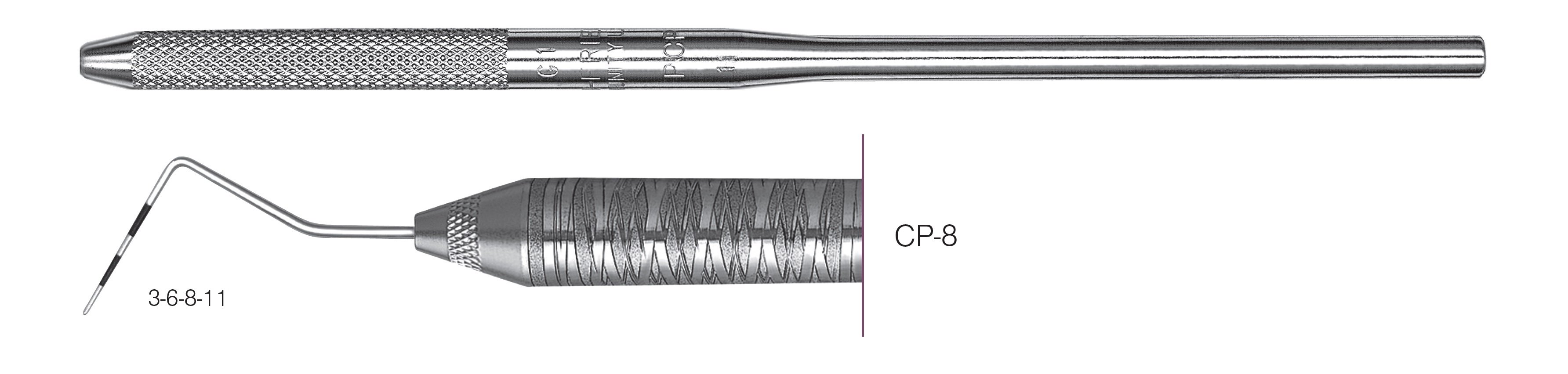 HF-PCP86-30, COLOR-CODED PROBES CP-8, Black markings, 3-6-8-11 mm, Handle round, Single End