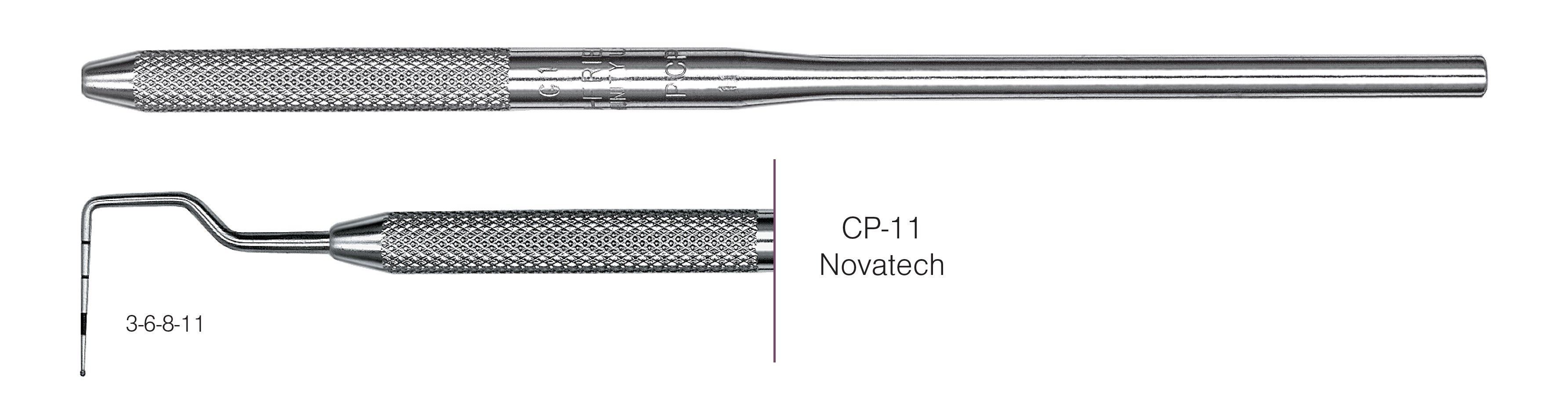 HF-PCPNT11-30, Novatech Screening Probe* CP-11, Black markings, 3-6-8-11 mm, Handle round, Single End