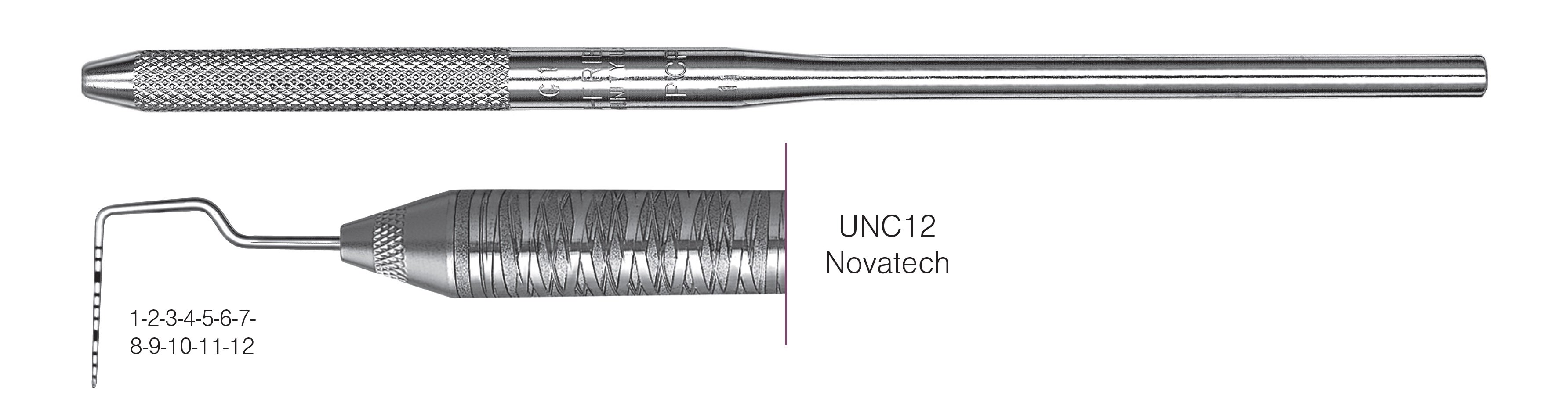 HF-PCPNT126-30, Novatech Screening Probe* UNC12, Black markings, 1-2-3-4-5-6-7-8-9-10-11-12 mm, Handle round, Single End
