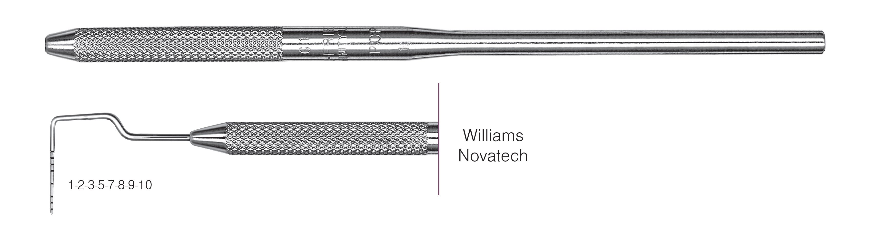 HF-PCPNT2W-30, Williams Novatech Screening Probe*, Black markings, 1-2-3-5-7-8-9-10 mm, Handle round, Single End