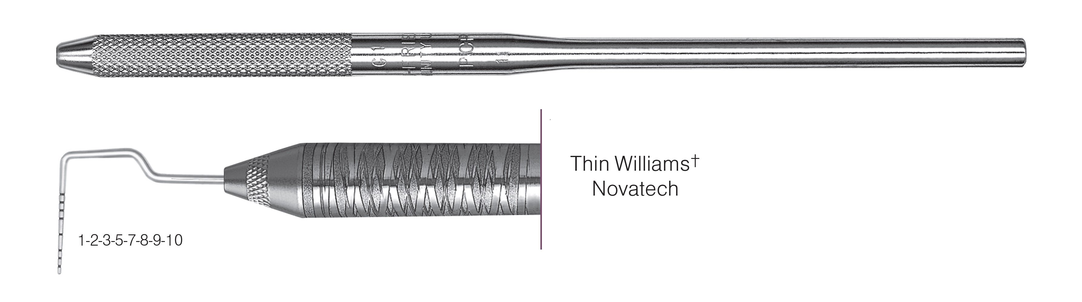 HF-PCPNTOW6-30, Thin Williams+ Novatech Probe, Black markings, 1-2-3-5-7-8-9-10 mm, Handle round, Single End