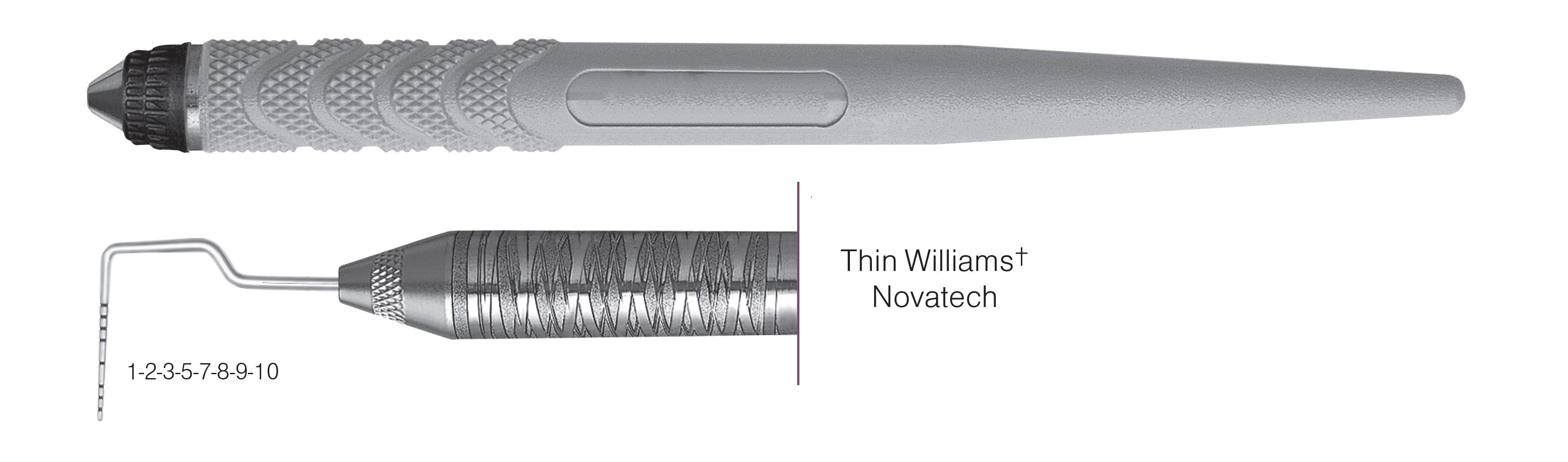 HF-PCPNTOW6-8, Thin Williams+ Novatech Probe, Black markings, 1-2-3-5-7-8-9-10 mm, Handle Resin Eight, Single End
