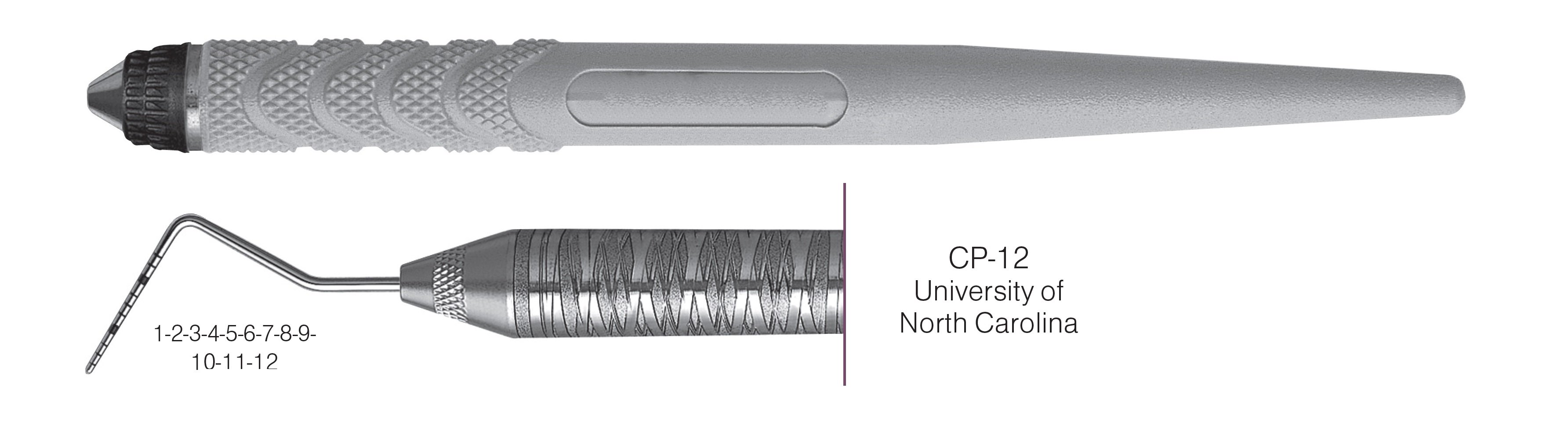 HF-PCPUNC126-8, COLOR-CODED PROBES CP-12 University of North Carolina, Black markings, 1-2-3-4-5-6-7-8-9-10-11-12 mm, Handle Resin Eight, Single End