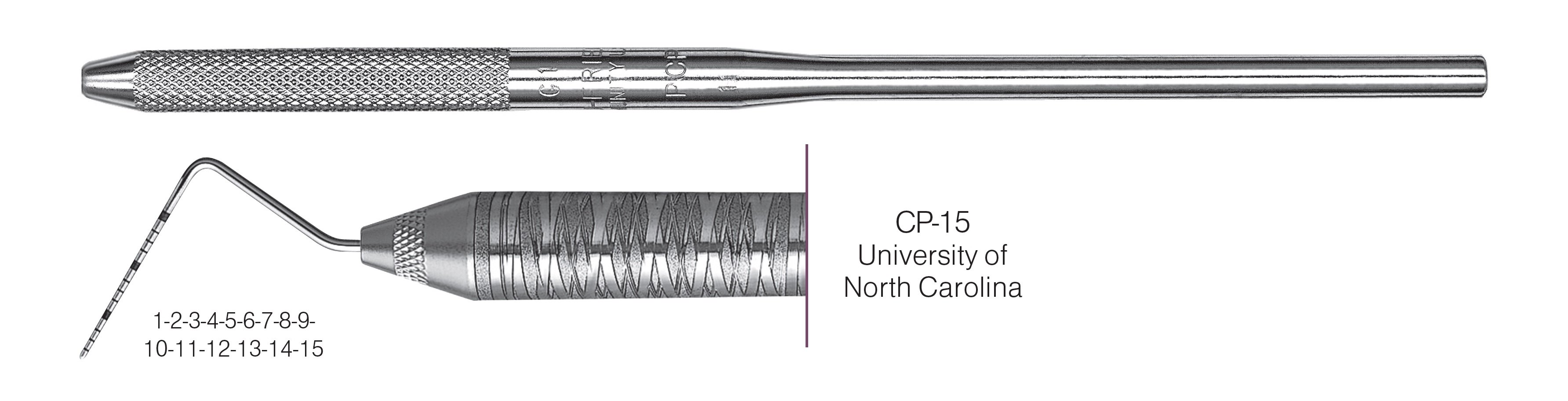 HF-PCPUNC156-30, COLOR-CODED PROBES CP-15 University of North Carolina, Black markings, 1-2-3-4-5-6-7-8-9-10-11-12-13-14-15 mm, Handle round, Single End