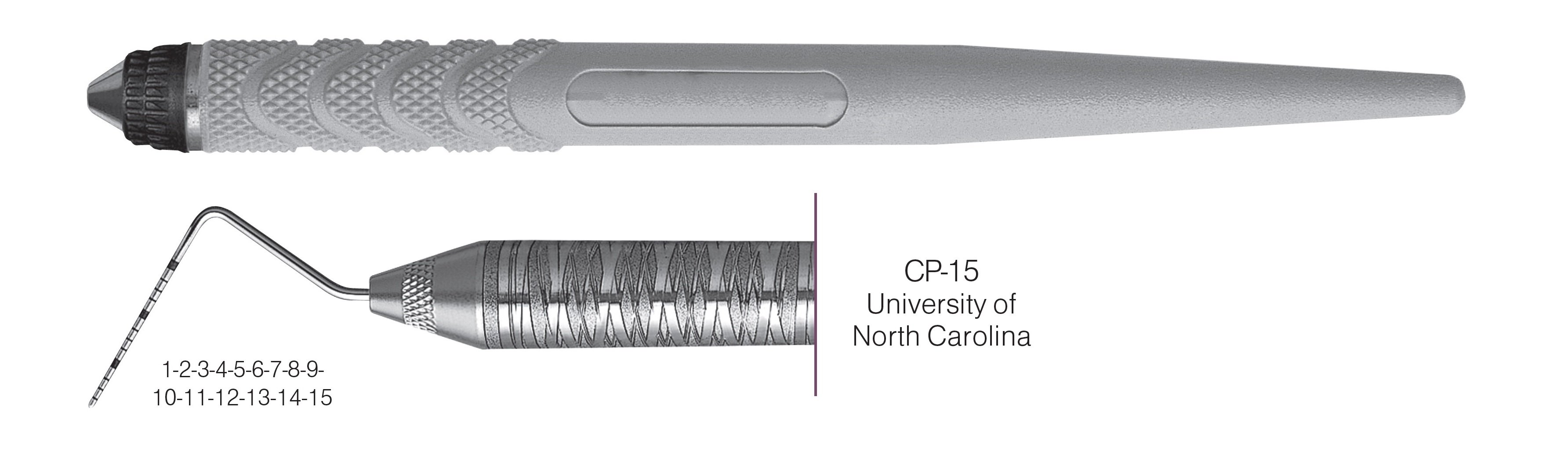 HF-PCPUNC156-8, COLOR-CODED PROBES CP-15 University of North Carolina, Black markings, 1-2-3-4-5-6-7-8-9-10-11-12-13-14-15 mm, Handle Resin Eight, Single End