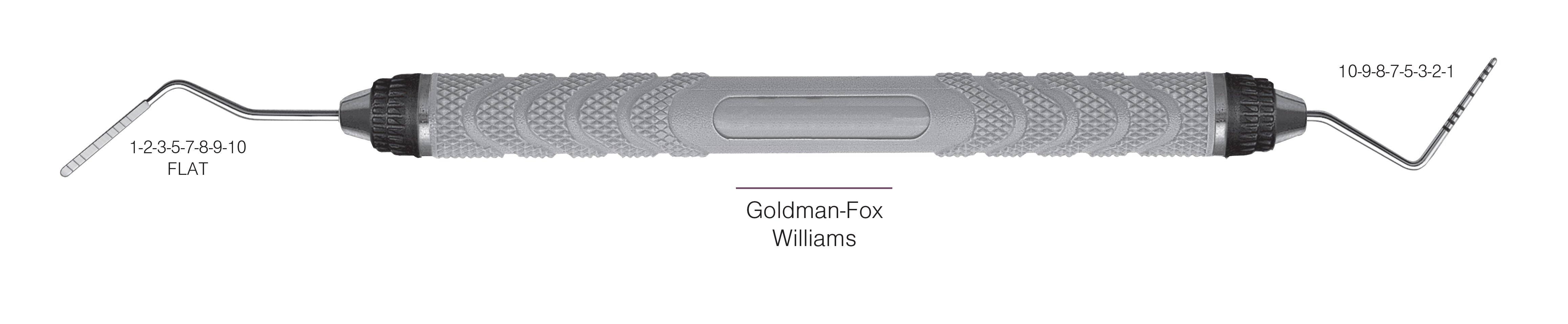 HF-PGF-W6-8, PROBES DOUBLE-ENDED Goldman-Fox/Williams, Black markings, 1-2-3-5-7-8-9-10 mm FLAT & 10-9-8-7-5-3-2-1 mm, Handle Resin Eight, Double Ended