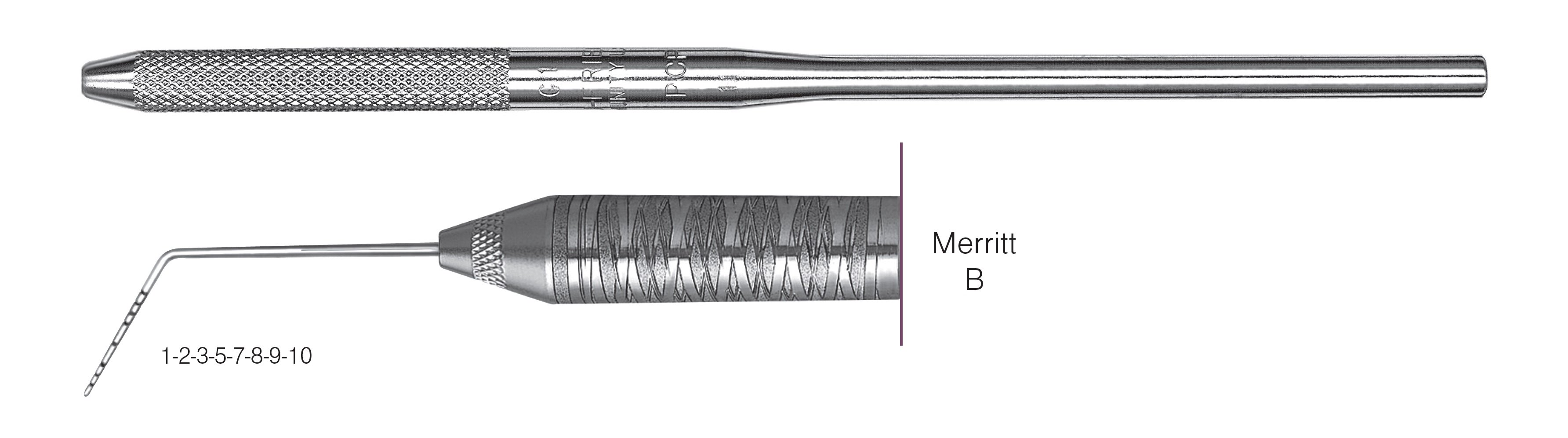 HF-PMB6-30, SINGLE-ENDED PROBES Merritt B, Black markings, 1-2-3-5-7-8-9-10 mm, Handle round, Single End