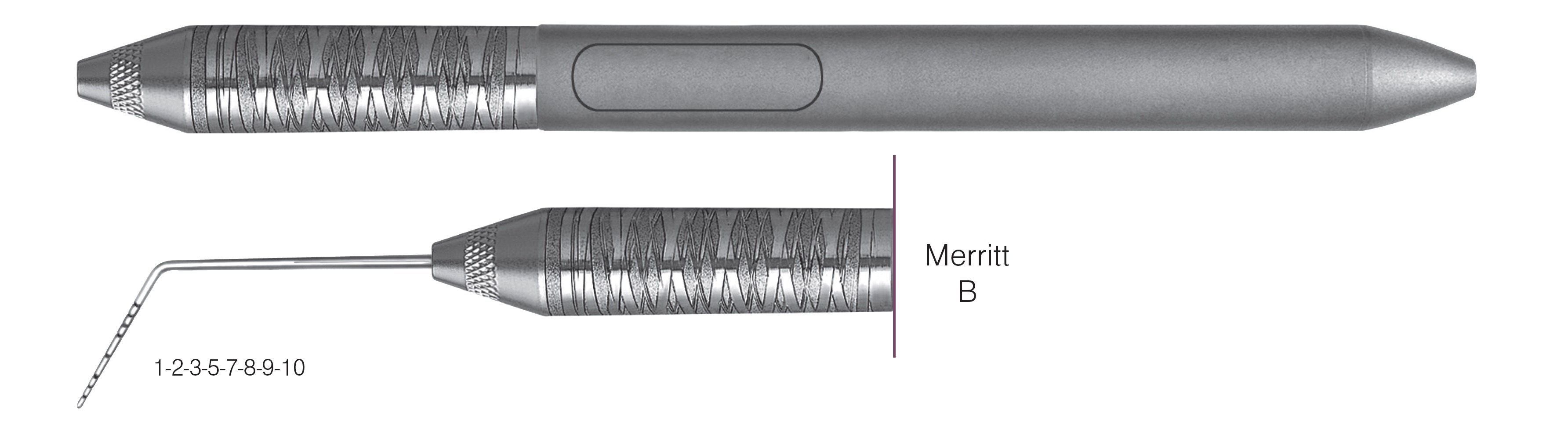 HF-PMB6-6, SINGLE-ENDED PROBES Merritt B, Black markings, 1-2-3-5-7-8-9-10 mm, Handle Satin Steel, Aluminum Titanium Nitride (AlTiN) Coating, Single End
