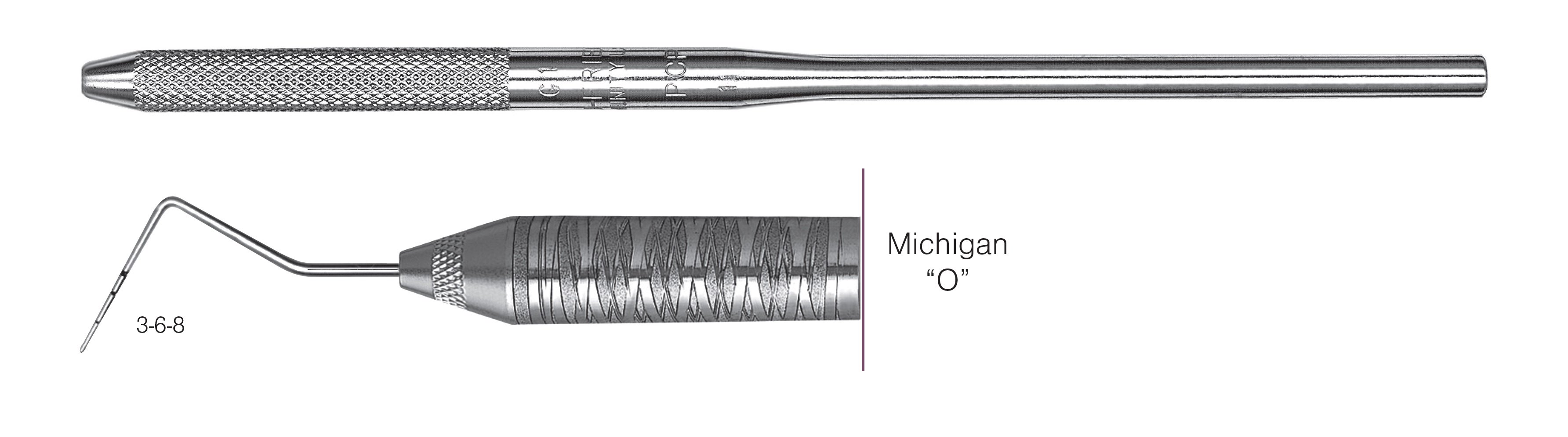 HF-PO6-30, SINGLE-ENDED PROBES Michigan “O”, Black markings, 3-6-8 mm, Handle round, Single End