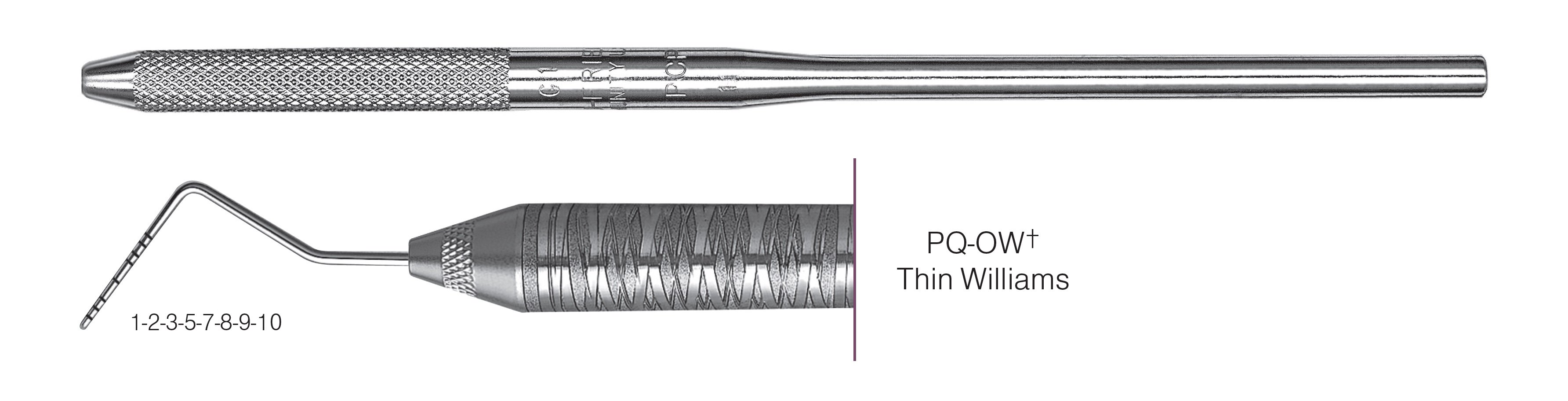 HF-PQOW6-30, COLOR-CODED PROBES PQ-OW+ Thin Williams, Black markings, 1-2-3-5-7-8-9-10 mm, Handle round, Single End