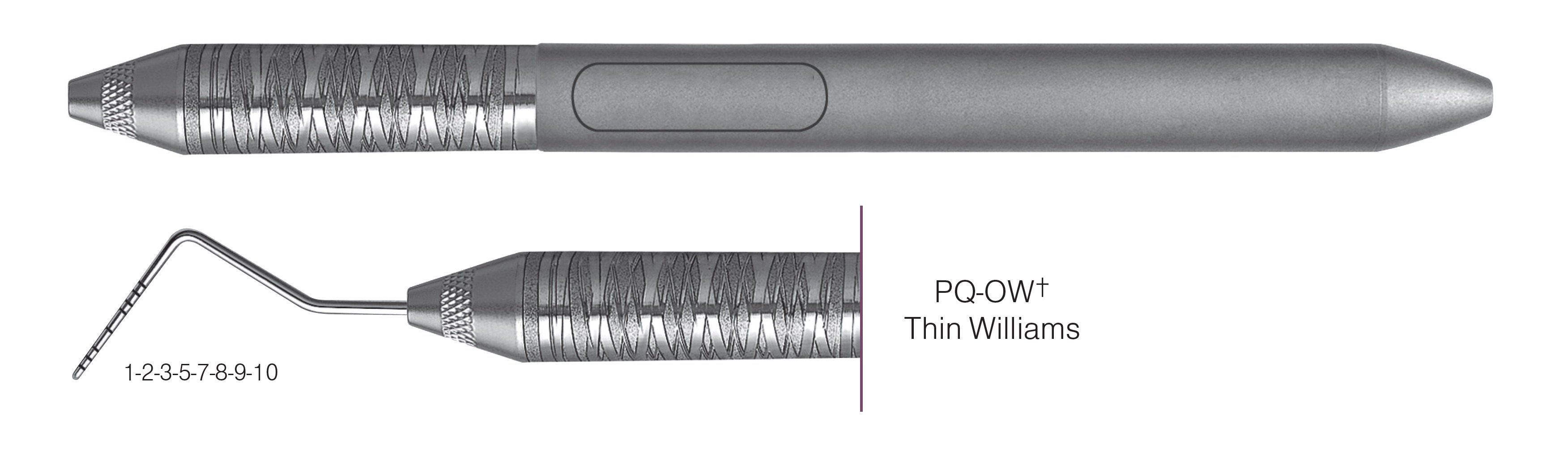 HF-PQOW6-6, COLOR-CODED PROBES PQ-OW+ Thin Williams, Black markings, 1-2-3-5-7-8-9-10 mm, Handle Satin Steel, Aluminum Titanium Nitride (AlTiN) coating, Single End