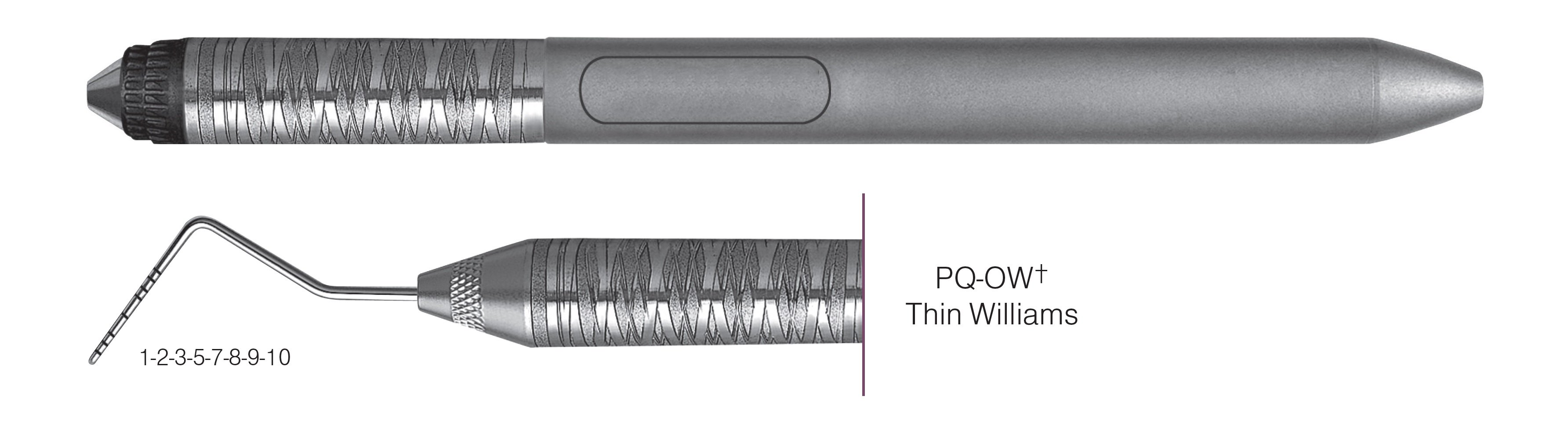 HF-PQOW6-7, COLOR-CODED PROBES PQ-OW+ Thin Williams, Black markings, 1-2-3-5-7-8-9-10 mm, Handle Satin Steel Colours, Aluminum Titanium Nitride (AlTiN) coating, Single End