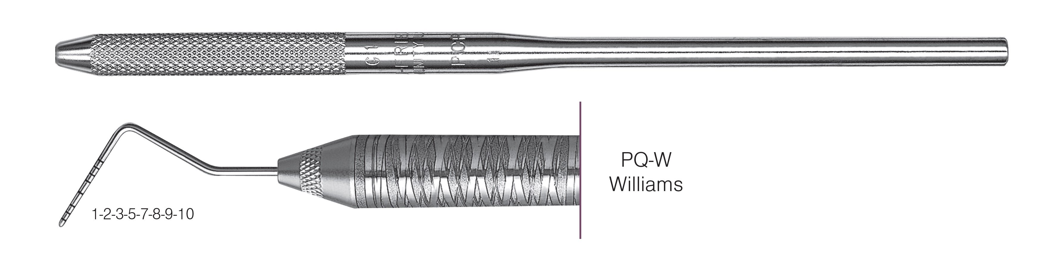 HF-PQW6-30, COLOR-CODED PROBES PQ-W Williams, Black markings, 1-2-3-5-7-8-9-10 mm, Handle round, Single End