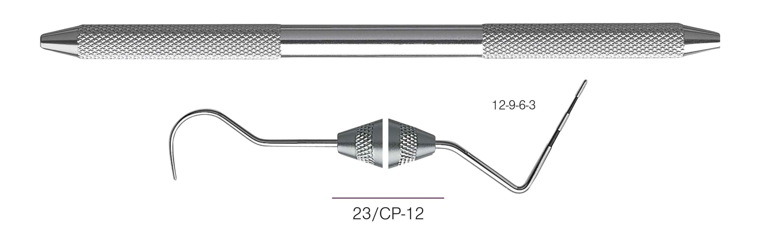 HF-XP23-126-31, EXPROS, Explorer # 23/CP-12 Probes, Black markings, 12-9-6-3 mm, Handle round, Double Ended