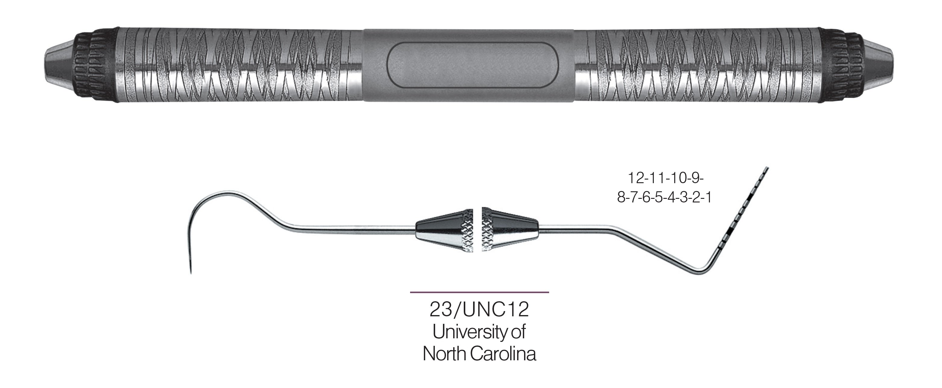 HF-XP23-UNC12-7, EXPROS, Explorer #23/UNC12 Probes, Black markings, 12-11-10-9-8-7-6-5-4-3-2-1 mm, Handle Satin Steel Colours, Aluminum Titanium Nitride (AlTiN) Coating, Double Ended